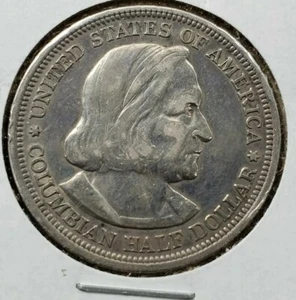1893 US Christopher Colombian ARGENTO mezzo dollaro commemorativo media EF/XF - Foto 1 di 4
