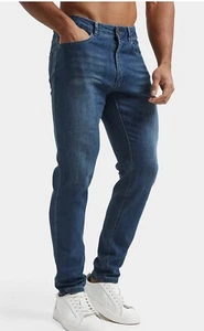 Tailored Athlete Cotton Solid Slim Fit Size 36x34 Blue - Picture 1 of 6