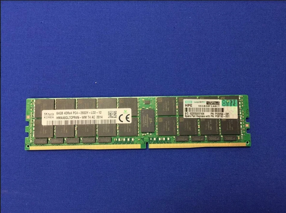 P03054-091 HPE 64GB 4DRX4 DDR4-2933 LR MEMORY P06190-001 P00926-B21 - Image 1 of 1
