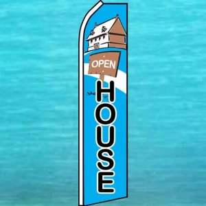 OPEN HOUSE FLUTTER FLAG Tall Real Estate Advertising Sign Feather Swooper Banner - Picture 1 of 5
