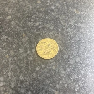 German 5 RENTENPFENNIG Coins 1924 D ~Brass ~ WEIMAR REPUBLIC Pfennig ~ Good Coin - Picture 1 of 2