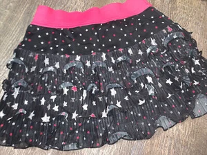 justice sz 10 Pink black star Ruffle Skort skirt shorts guc - Picture 1 of 4