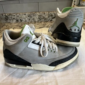 Jordan Retro III 3 Chlorophyll Green Cool Grey Black White Cement Size 9 - Picture 1 of 10