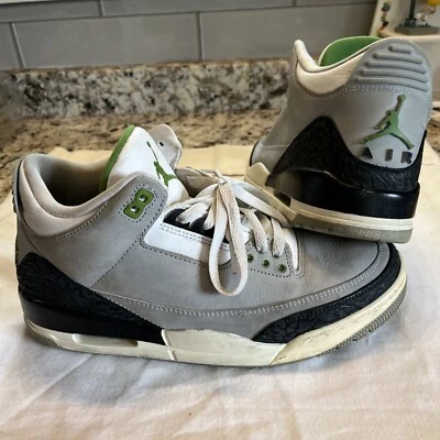 Jordan Retro III 3 Clorofila Verde Cool Gris Negro Blanco Cemento Talla 9 Foto 1 de 4