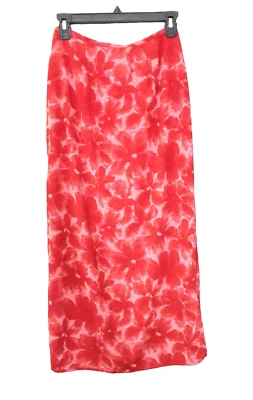 Falda de mujer Kathie Lee talla 8, hasta el tobillo. Cintura elástica 2 aberturas, larga Foto 1 de 4