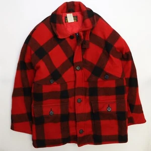 Vintage Eddie Bauer Mackinaw Wool Hunting Coat Jacket Size Medium Buffalo Plaid - Bild 1 von 6