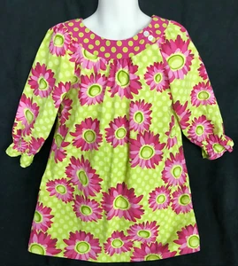 Vestido Floral Just Ducky Vintage Verde Rosa Niñas Talla 6 Hecho en EE. UU. Usado en Excelente Condición - Imagen 1 de 5