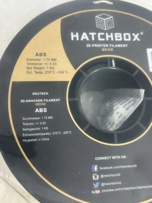 HATCHBOX 3D PLA-1KG1.75 Printer Filament - Beige - Image 1 of 4