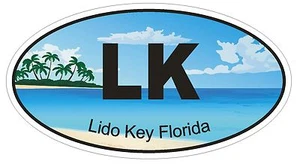 Lido Key Florida Oval Autoaufkleber oder Helmaufkleber D1234 Euro Oval - Bild 1 von 1