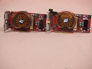 Two PowerColor Radeon HD AX3870 512MD3-P PCIe 2.0 x16 Graphics Cards 512MB DVI - Picture 1 of 13
