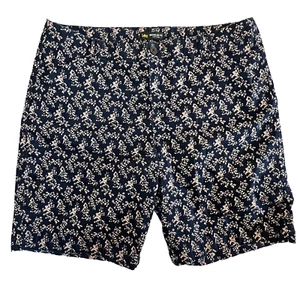 Lee Chino Shorts Women's Size 16 Med Regular Fit Blue Mid-Rise Ditzy Floral - Picture 1 of 13
