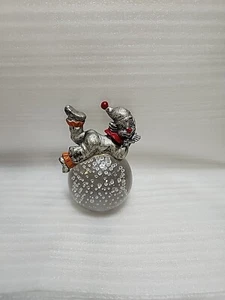 Vintage 1988 Pewter George Good Clown Laying On Bubble Glass Globe - Picture 1 of 5