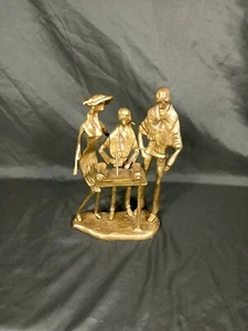 Copa Judaic Bar Mitzvah Family Bronze Statue Figurine Reading Torah 9" H - Picture 1 of 8