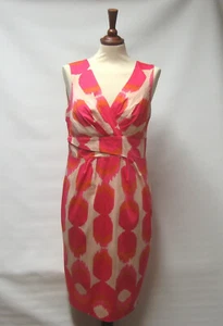 BODEN BOLD MULTI COL V-AUSSCHNITT ÄRMELLOSES KLEID GEFÜTTERT WH251 UK 12 - Bild 1 von 4