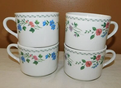 4 tazas de té de jardín inglés de gres Farberware tazas de café flores 225 Foto 1 de 4