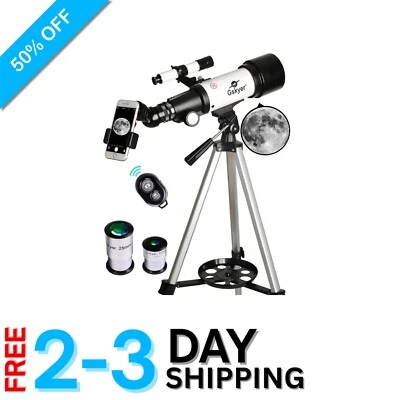 Complete 70mm Aperture Telescope Set with Carry Bag, Remote & Adjustable Tripod - Image 1 of 4