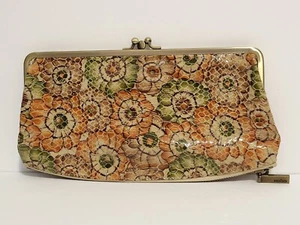 Portafoglio pochette HOBO INTERNATIONAL LAUREN stampa lucertola floreale chiusura bacio 3 tasche - Foto 1 di 15