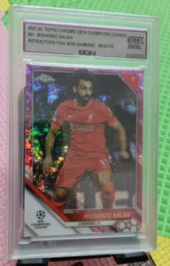 MOHAMED SALAH 2021-22 Topps Chrome UCL Refractor Pink-Diamond 16/175 (BGN-AU) - Picture 1 of 4