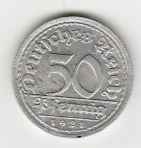 1921-G | Germany | 50 Pfennig | Weimar Republic | KM# 27 | Good AUNC - Picture 1 of 2
