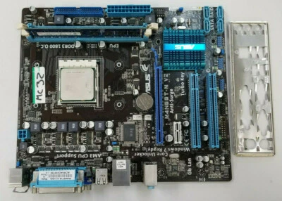 ASUS M4N68T AM3 GAMING MOTHERBOARD, AMD Phenom II 840T 2.9G 4 core CPU 4Gb #MC32 - Image 1 of 4