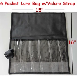 1 pcs Black  Fishing Lure Bag - 6 Pocket Storage Jig bait bags - Picture 1 of 1