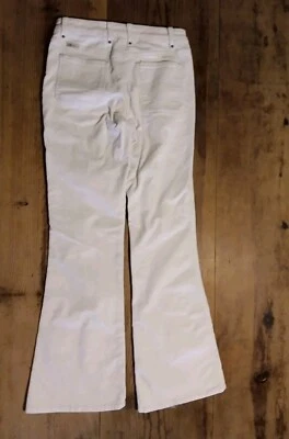 Vtg Y2K Union Bay Corduroy Pants Juniors 3 Stretch Cream Flare Leg Cargo FLAW - Image 1 of 4