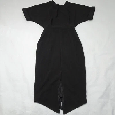 asos Size 8 Dolman Short Sleeves V Cut Back Front Slit Midi Cocktail Dress NEW - Image 1 of 4
