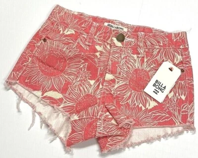 $50 Pantalones Cortos Billabong Sun Soul Niñas Talla 6X Nuevos con Etiquetas Corte Naranja Rojo Girasol  Foto 1 de 4