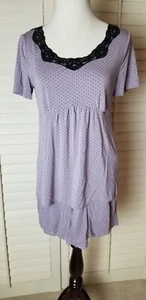 Soma Short Pajama Set S/XS Shorts Lace top Lavender /black polkadot SM/ XSM๐ - Picture 1 of 13