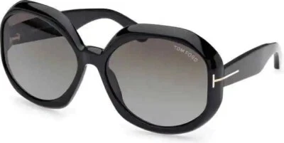 Tom Ford Georgia Smoke Gradient Geometric Ladies Sunglasses FT 1011 01B 62mm New - Image 1 of 4