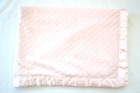 Starting Out Baby Blanket Lt Pink Minky Bumpy Polka Dots Satin Edge 29" X 40"