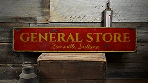 General Store, Custom Store Location - Rustic Distressed Wood Sign - Picture 1 of 2