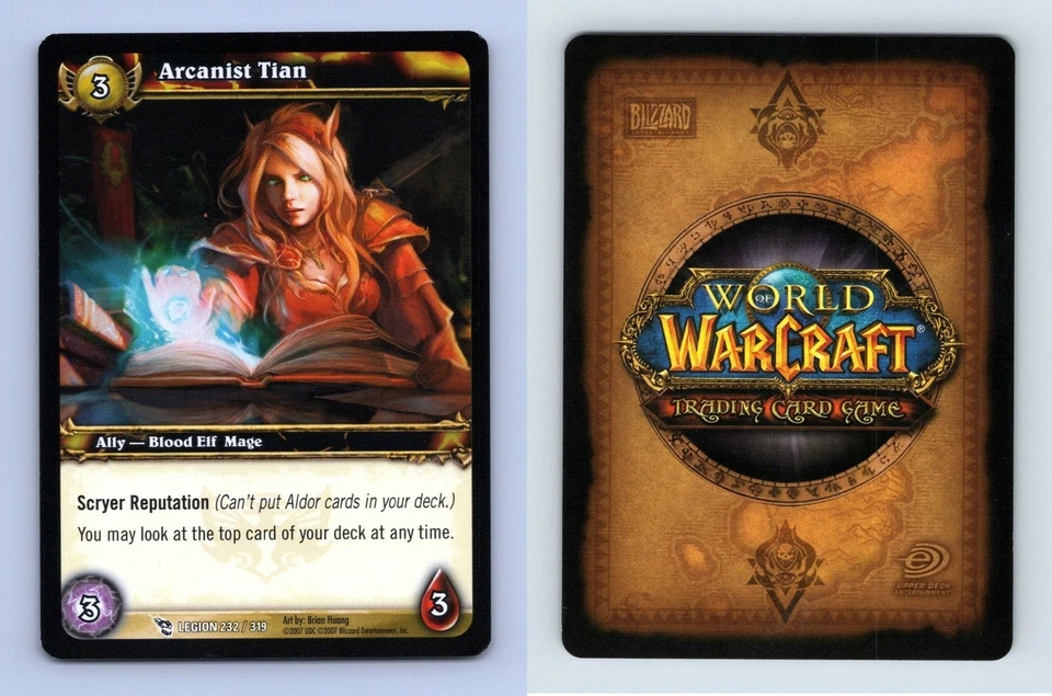 Arcanist Tian #232/319 March Of The Legion Common Warcraft 2007 TCG Card - Image 1 of 1