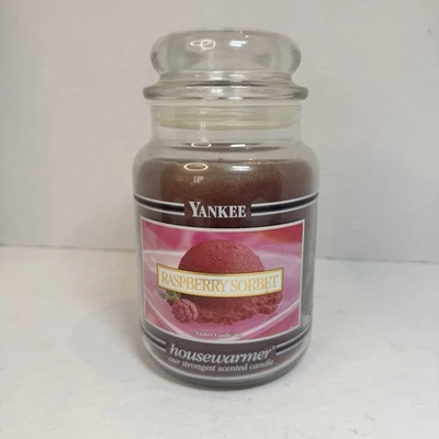Yankee Candle Sorbete de Frambuesa Banda Negra Descontinuada Nueva Sin Usar 22 Oz Foto 1 de 4