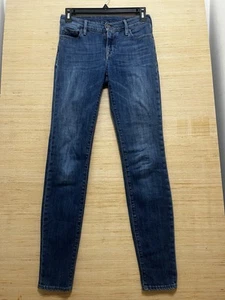 True Religion Abbey Jeans Women Size 25 Super Skinny Dark Acid Wash Blue Stretch - Picture 1 of 10