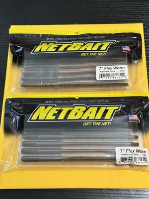 "Lote de 2 NetBait 7"" Flex Worm Alabama Craw" Foto 1 de 4