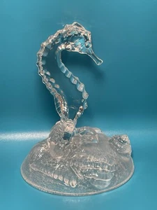 Vintage Cristal D'arques Art Glass Sea Horse Figurine 6" Shells Ocean Crystal - Bild 1 von 12