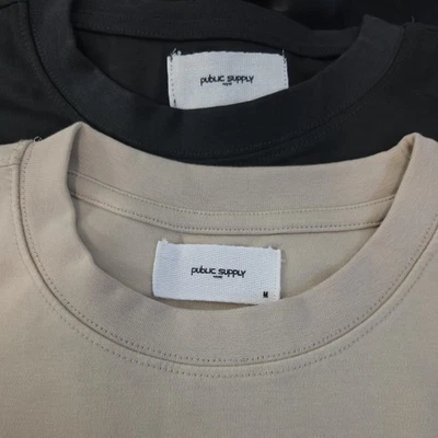 Public Supply NYC Mens 2PK  Oversize Shirt LARGE Beige & Anthra (Dark grey) - Image 1 of 4