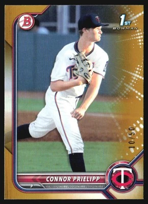 2022 Bowman Draft Gold 10/50 Connor Prielipp #BD-8 TS7 - Image 1 of 2