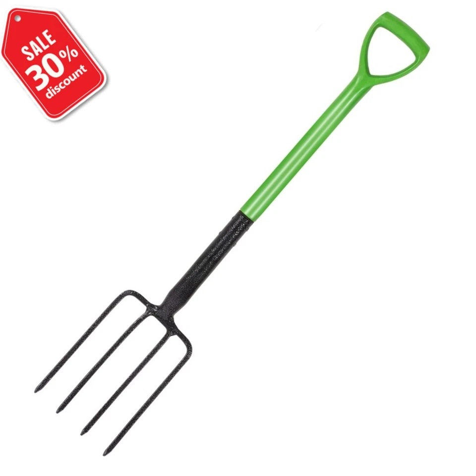New Garden Digging Fork Carbon Steel Border Ergonomic Soft Handle Farmer Fork - Image 1 of 1
