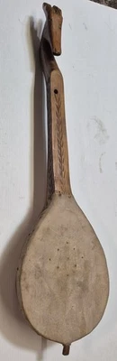 Gusla Gusle Lute Fiddle Wood-Carved 1 String Instrument With Bow Balkan? Vintage - Image 1 of 4