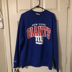 New York Giants Herren XL Blau Mitchell & Ness Throwback NFL Sweatshirt G-Men - Bild 1 von 9