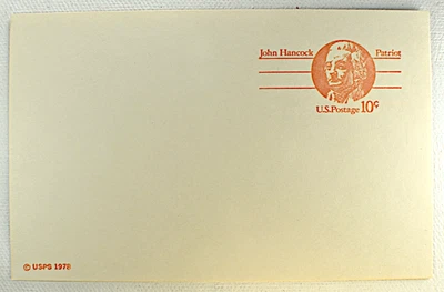 US POSTAL CARD SCOTT #UX74 JOHN HANCOCK 10C MNH, 1978 - Image 1 of 2