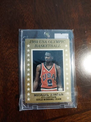 Cartões olímpicos de Michael Jordan 1985 a 2008, raro 1984 Olympia Gold Crd - Imagem 1 de 4