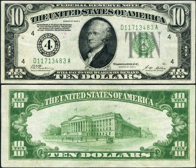 FR. 2001 D $10 1928-A Federal Reserve Note Cleveland D-A Block XF - Image 1 of 3