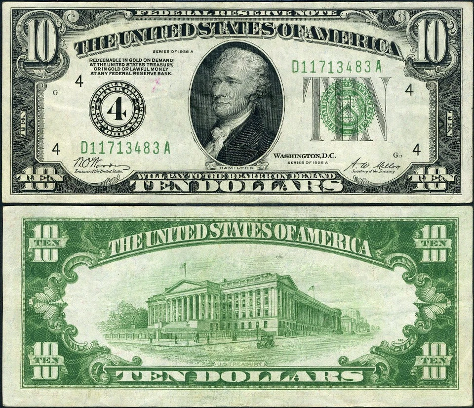 FR. 2001 D $10 1928-A Federal Reserve Note Cleveland D-A Block XF - Image 1 of 3