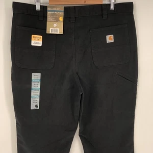 NWT Carhartt Rugged Flex Rigby Dungaree Pants Mens 40X34 Black Workwear Relaxed - Picture 1 of 12