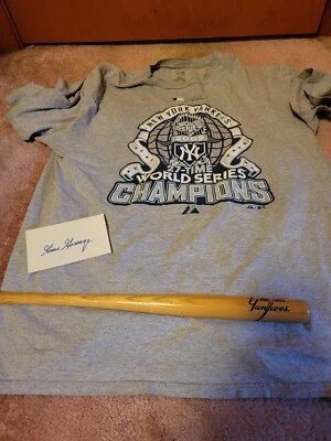 MLB New York Yankees Fan Lot. World Series Shirt, Size L. Mini Bat. Gossage Cut - Image 1 of 4