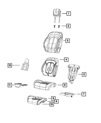 Funda de cojín de asiento interior izquierda genuina Mopar 2017 Chrysler 200 5SK05LK5AG Foto 1 de 1