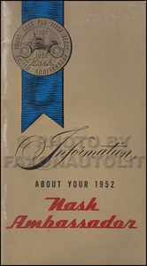 1952 Nash Ambassador Owners Manual Original OEM Customer Super Onwer Guide Book - Bild 1 von 2